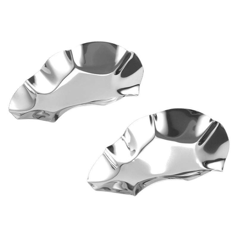 不锈钢生蚝盘蜗牛盘海螺盘牡蛎蒸盘餐厅烧烤碟子蚝碟酱油调味碟新