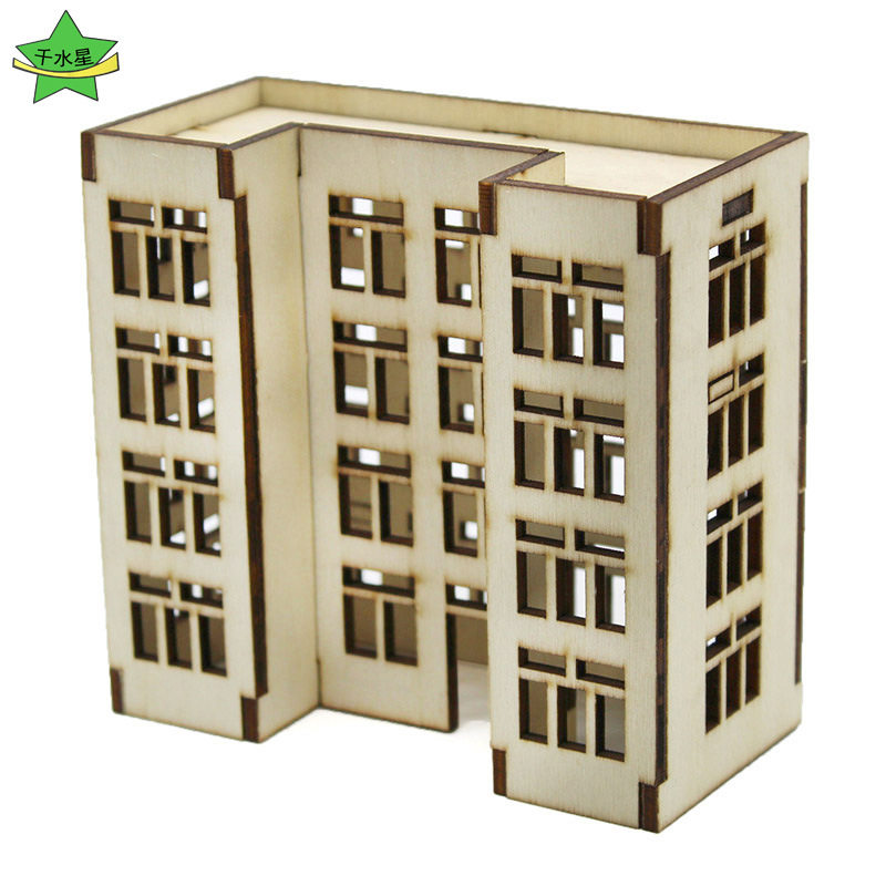 城市模型(公寓楼1号)中小学生diy科技小制作房屋拼装沙盘模型材料