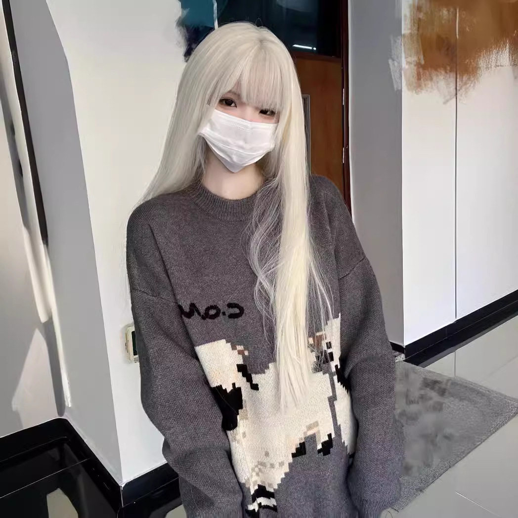 【扎好双马尾】星程假发女奶油金长直发日常圆脸秋冬款洛丽塔日系