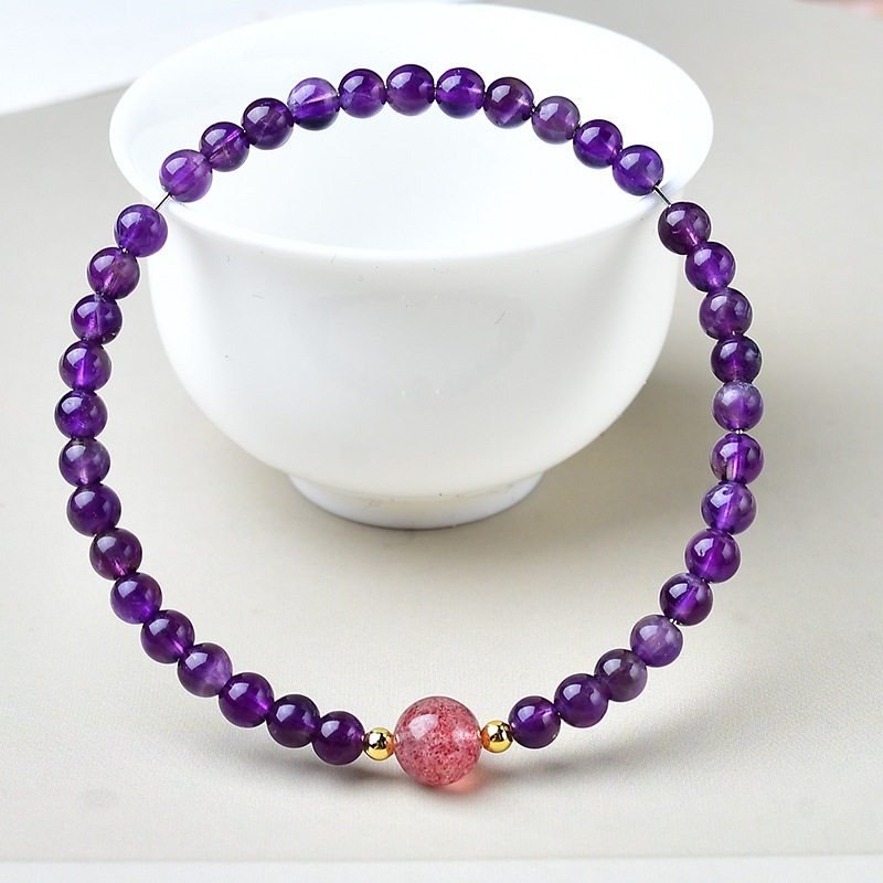 Lavender Whisper — Amethyst & Rose Quartz Crystal Bracelet