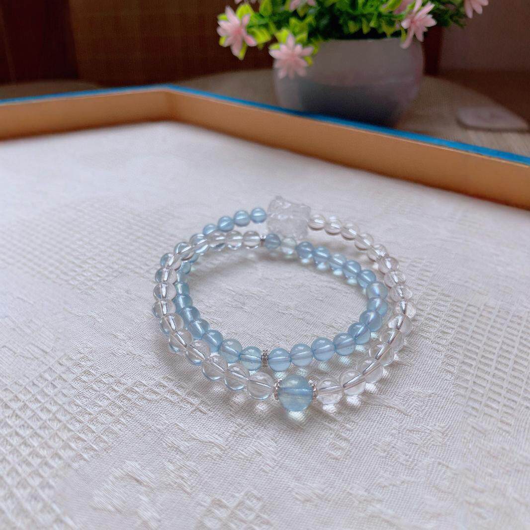 Double-Wrap Luxury Clear Quartz Bracelet