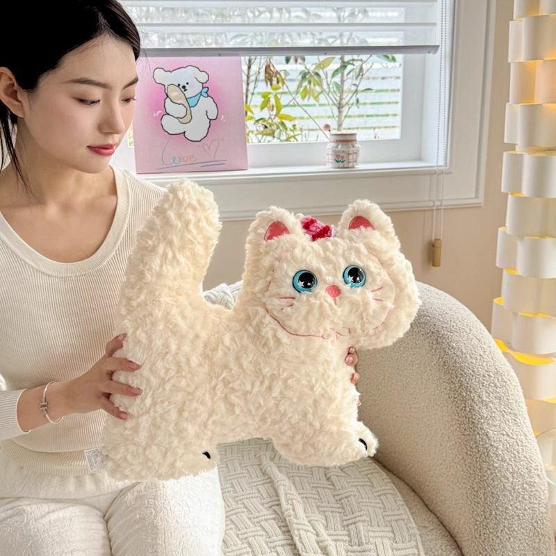 ins饼干猫抱枕沙发客厅可爱猫咪家居装饰枕头飘窗榻榻米靠枕靠垫