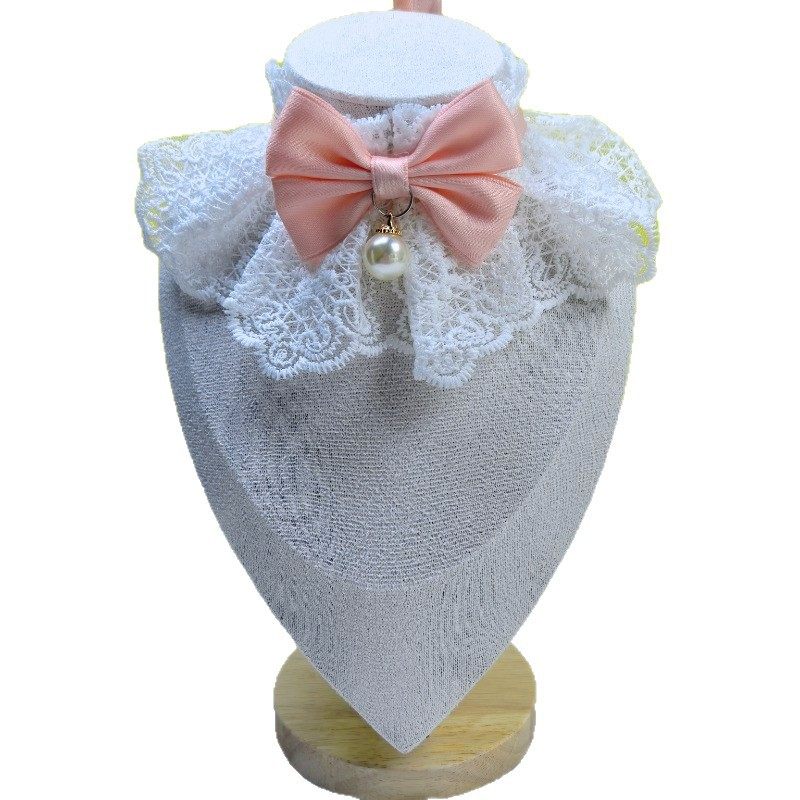 猫咪纯情系列蕾丝花边狗狗围脖四季款可爱公主风拍照狗狗口水巾