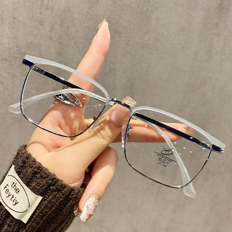 31242新款半框眼镜防蓝光眉毛近视镜斯文理工男韩版小框商务眼镜