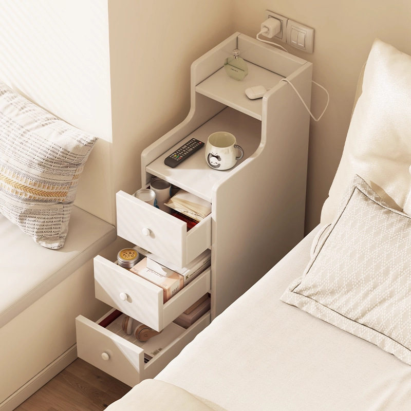 床头柜小型多功能储物收纳柜一体卧室床边靠墙柜子简易迷你置物架