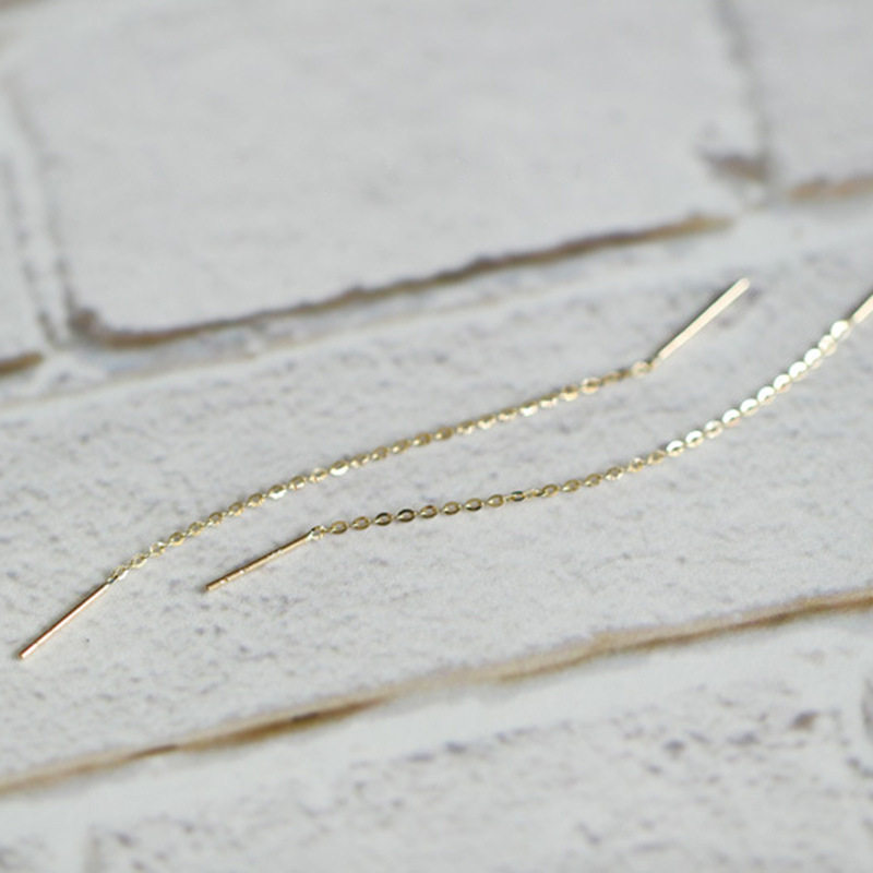 14K gold chain ear thread