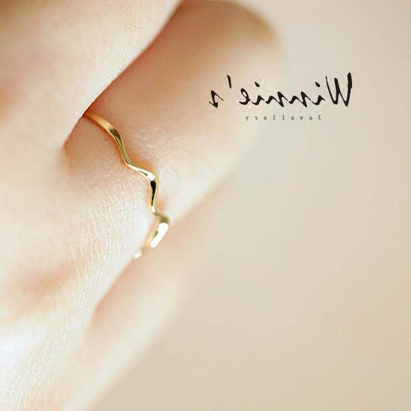 14K gold water ripple wave ring