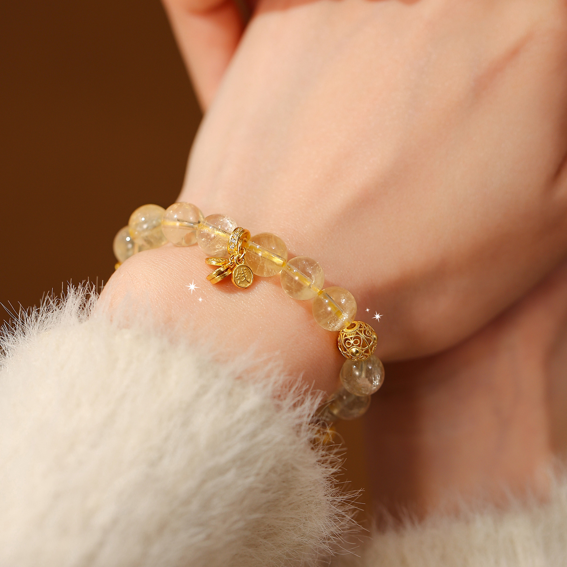 Natural Citrine Bracelet | Wealth and Career Attraction, Positive Energy Crystal Bracelet, Unisex Design