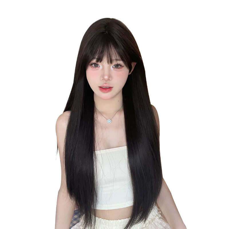 丝屿假发女日常网红长直发甜美自然逼真长直全头套