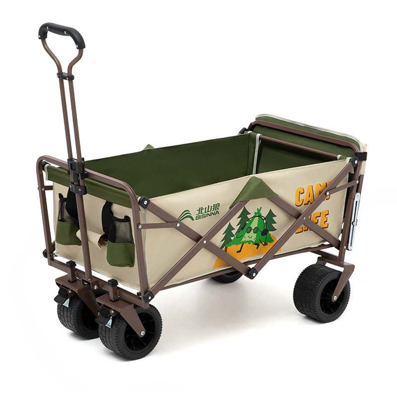 北山狼露营推车营地野餐野营可加折叠桌板户外便携摆摊手拉小拖车