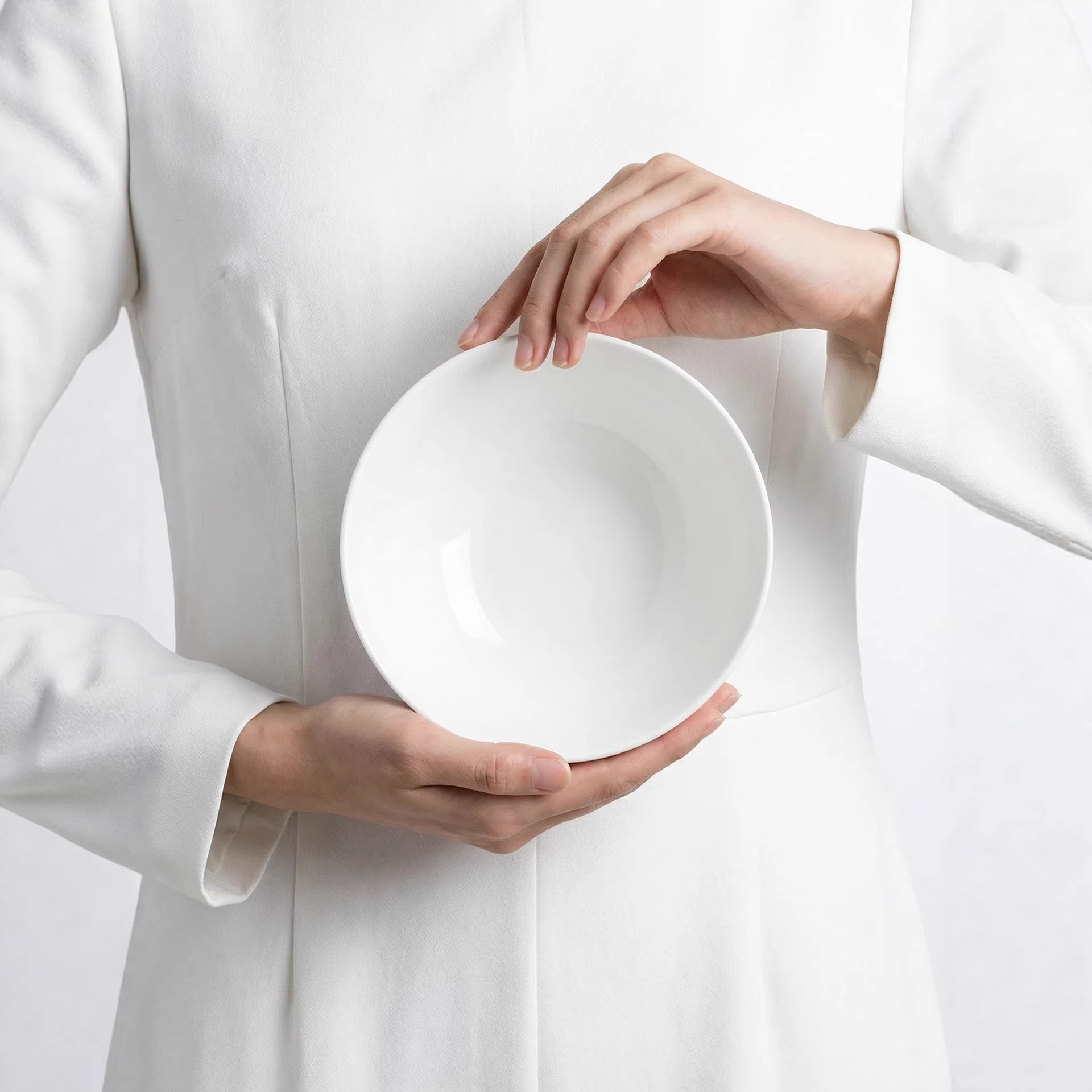 批发潮州外贸白色釉下彩陶瓷套装厨房碗具餐具面碗饭碗汤碗家用碗