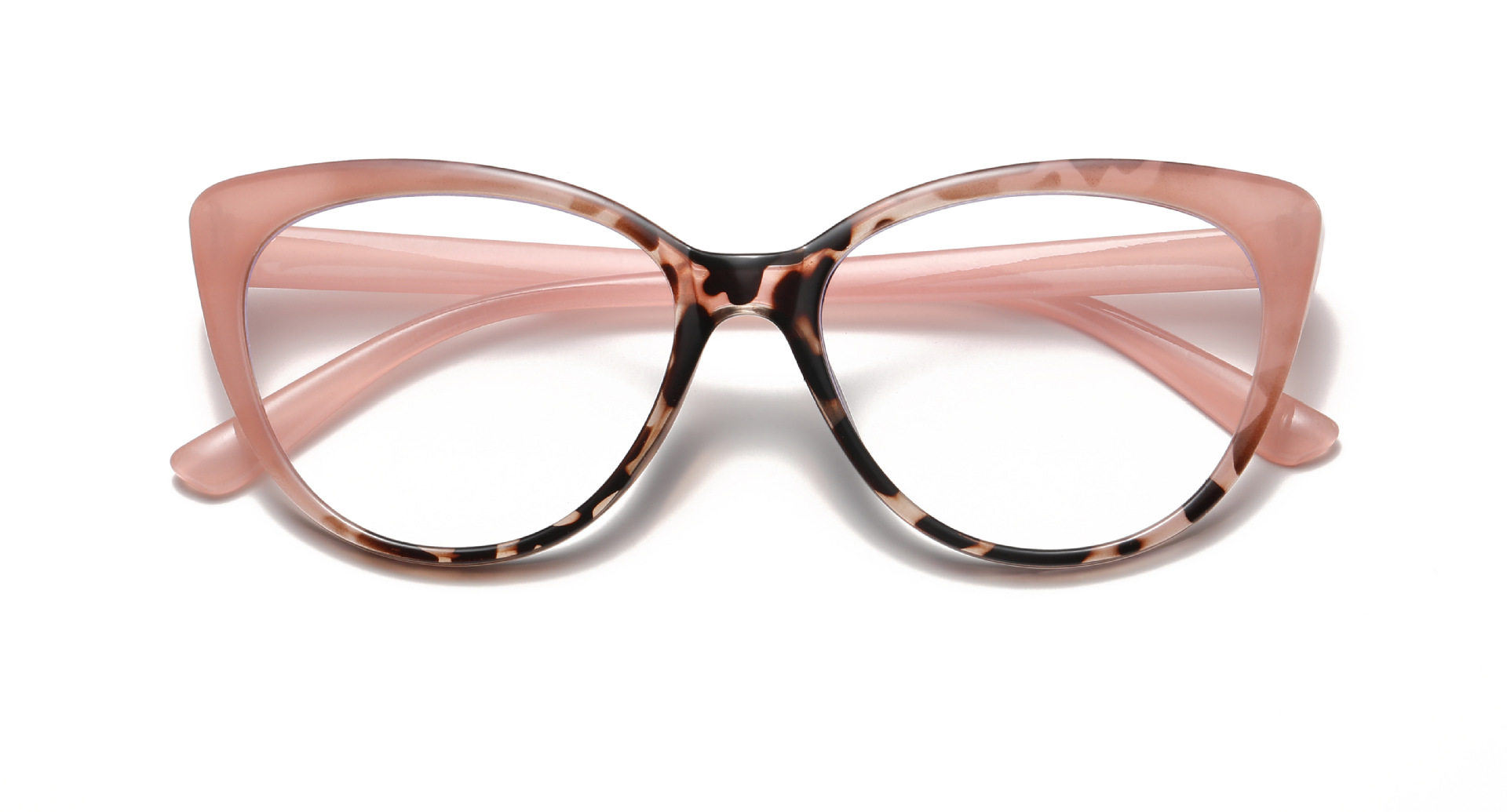 新款欧美猫眼眼镜框撞色拼接眼镜架素颜网红平光镜跨境防蓝光眼镜