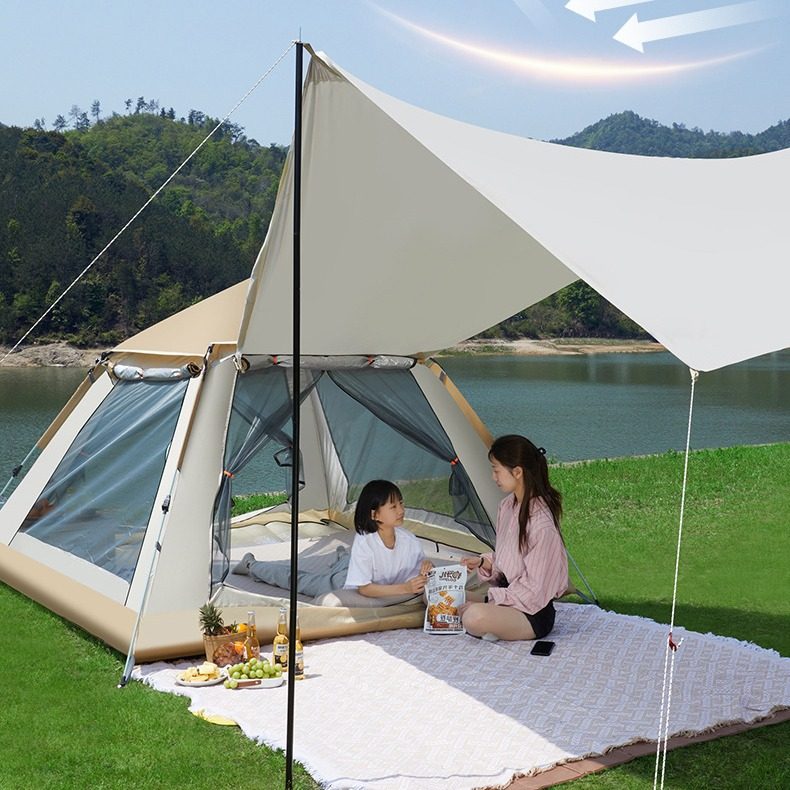 遮阳天幕帐篷户外便携式大号露营装备防晒遮阳棚防雨防风防风加固