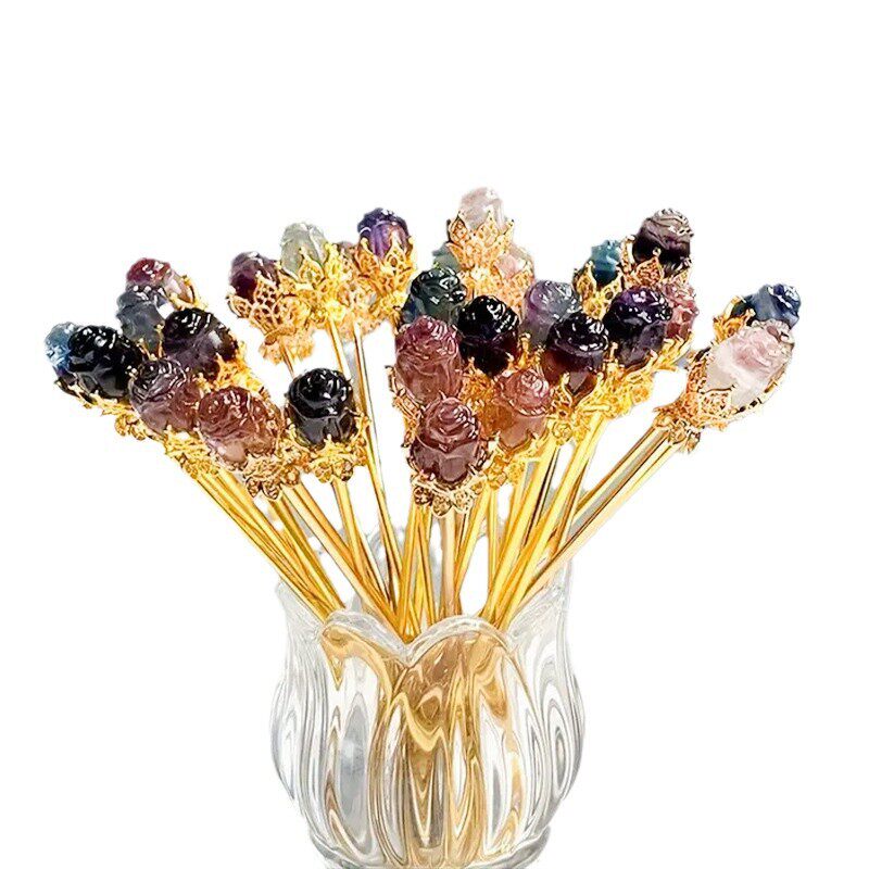 Rainbow Bridge — Natural Crystal Chip Wire-Wrapped Pendant Necklace