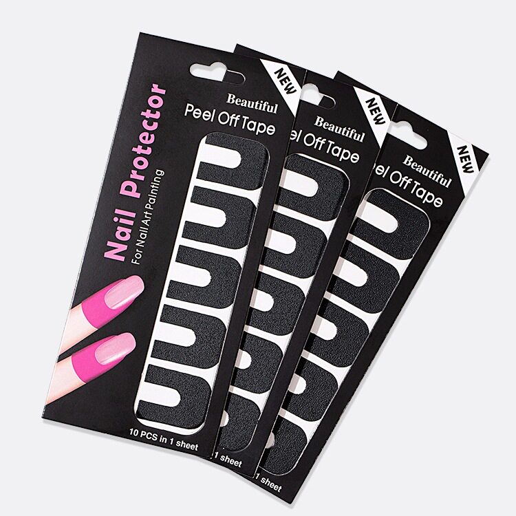 美甲甲油防溢贴 防指甲油溢出指甲U型贴纸甲油胶喷绘辅助工具批发