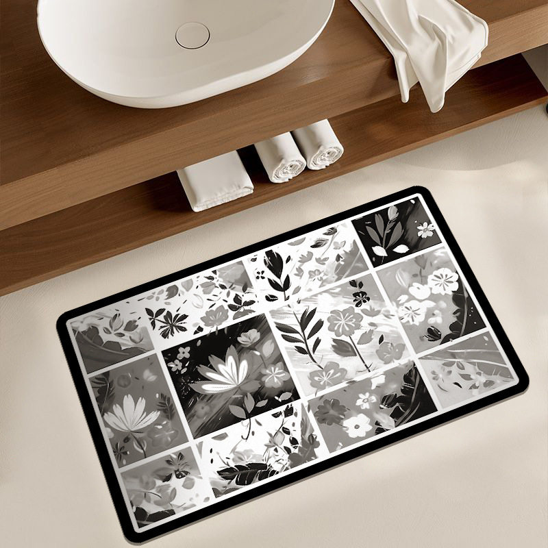 洗漱台浴室瞬干地毯吸水科技皮地垫防滑脚垫软硅藻泥垫家用可裁