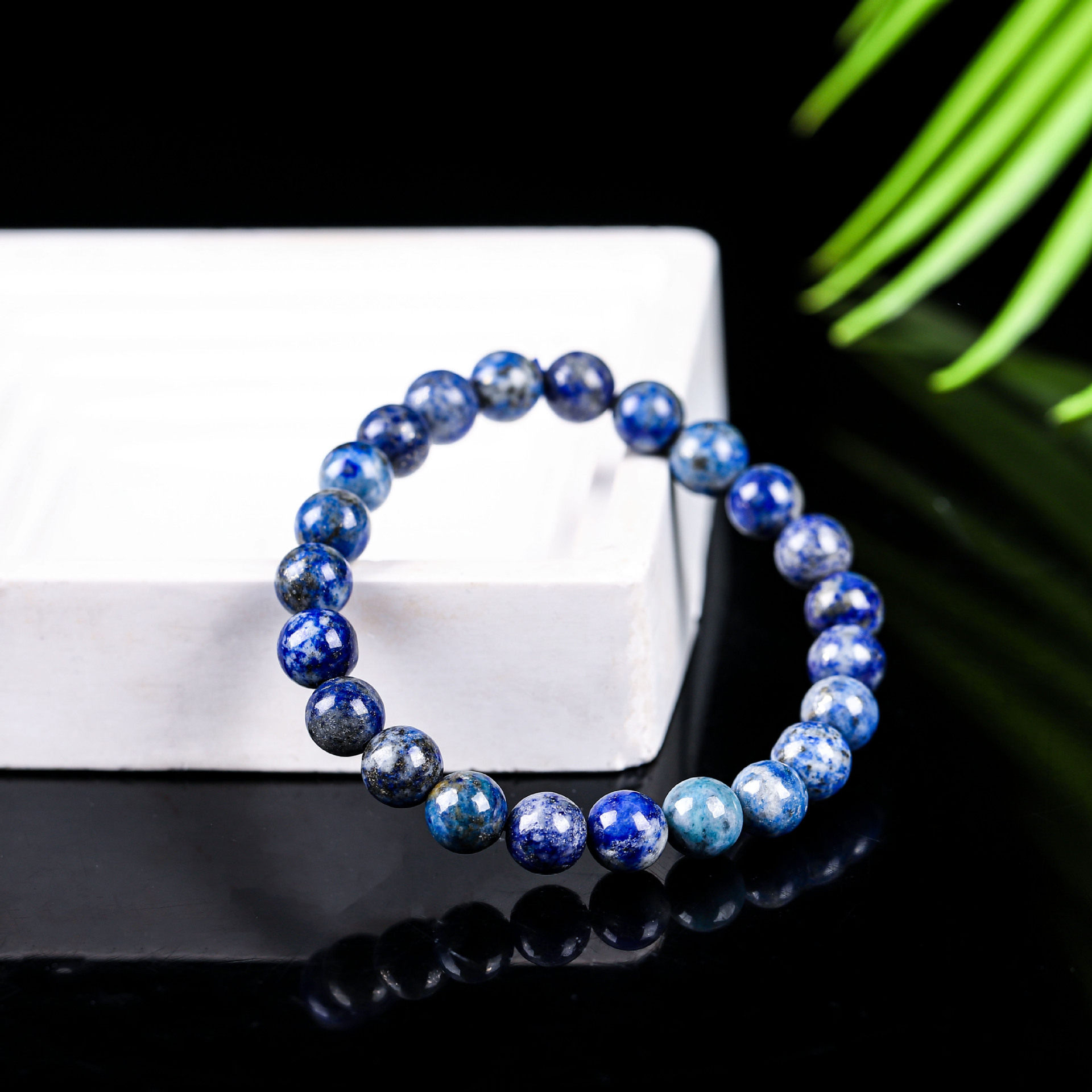 Round Bead Lapis Lazuli Bracelet