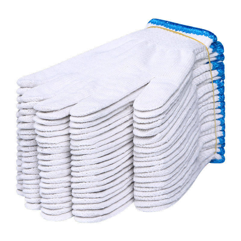 耐磨手套劳保手部工地耐用工作干活防滑男女白棉线尼龙线批发