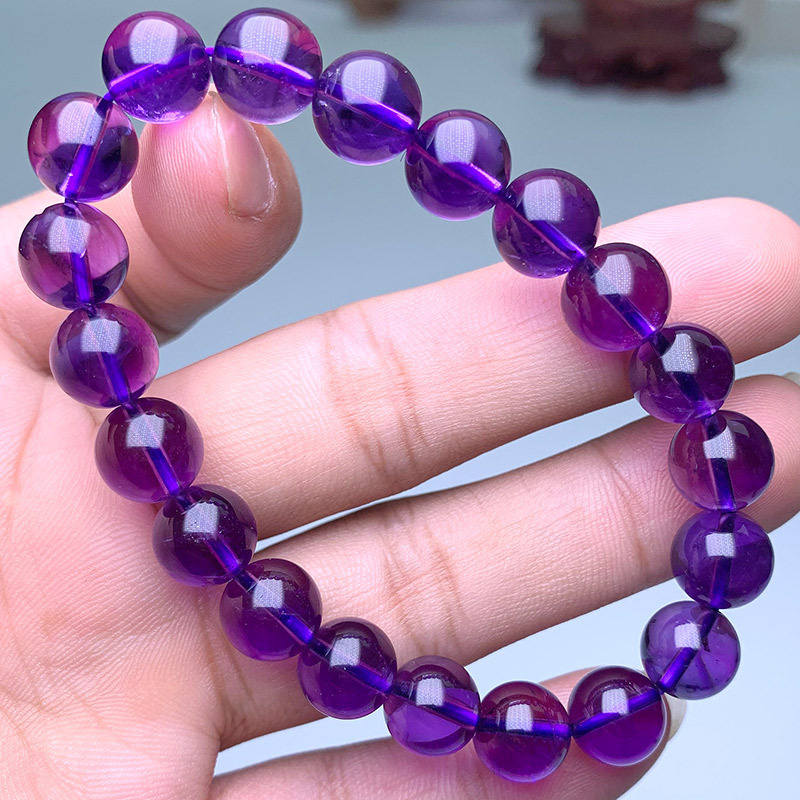 Natural Amethyst Bracelet Energy Stone Bracelet, Wealth Attracting, Luck Enhancing, Evil Repelling, Sleep Aid Crystal Jewelry