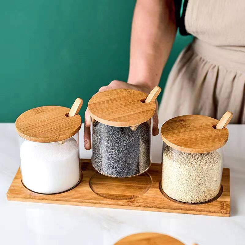 玻璃调料罐加厚款防潮调料盒家用玻璃密封调味罐盐罐厨房味精瓶罐