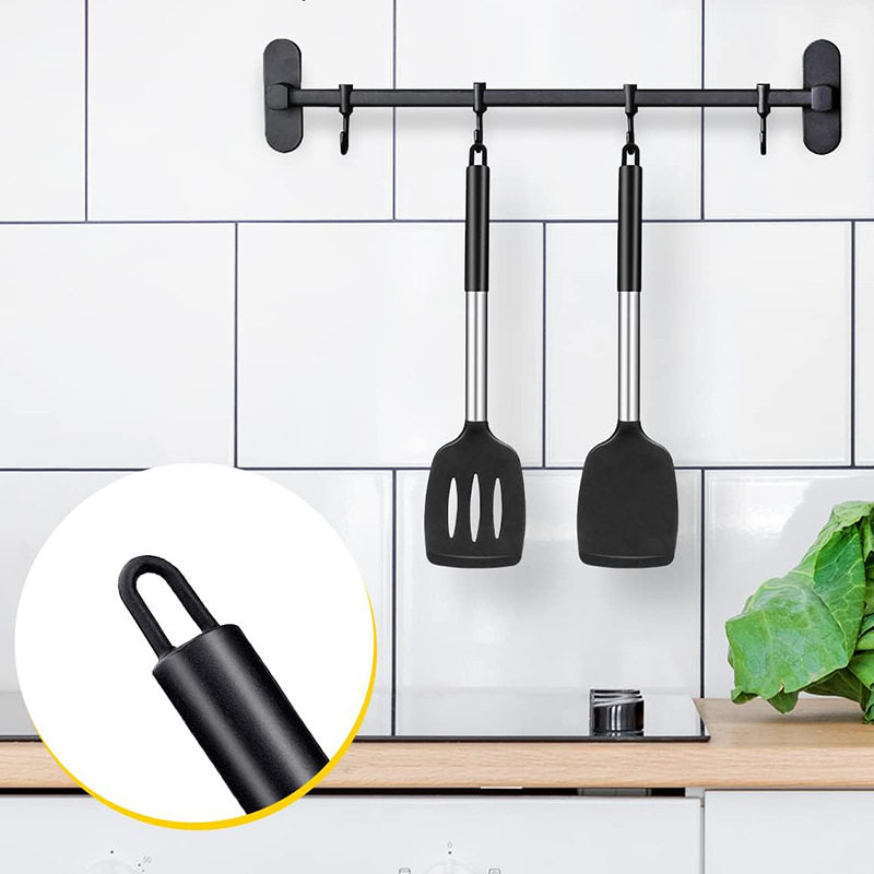 跨境爆款硅胶厨具不粘锅汤勺锅铲煎铲漏铲器套装防滑耐高温厨房用