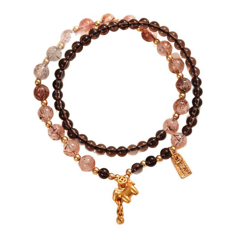 Vintage Modern Chinese Citrine Tower Crystal Bracelet