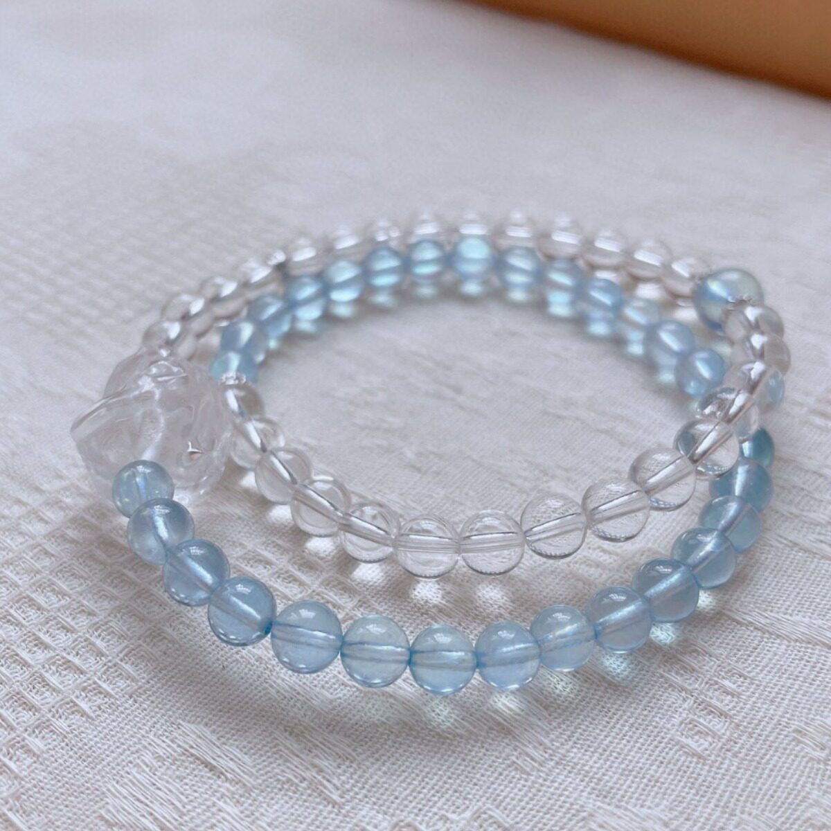 Double-Wrap Luxury Clear Quartz Bracelet