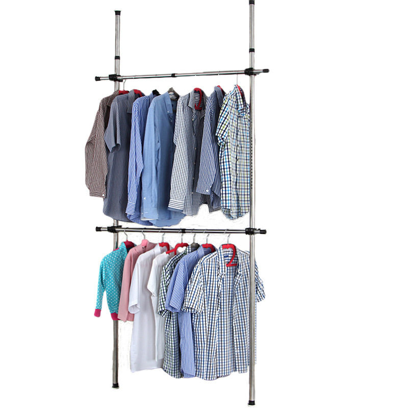 38MM奶油风步入式衣帽间子组装开放式卧室衣帽柜顶天立地置衣架