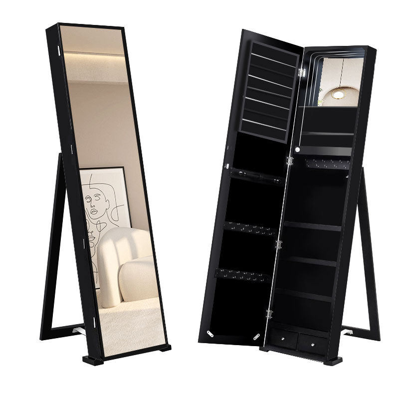 全身镜柜家用卧室首饰珠宝收纳壁挂式移动试衣镜子挂衣帽架