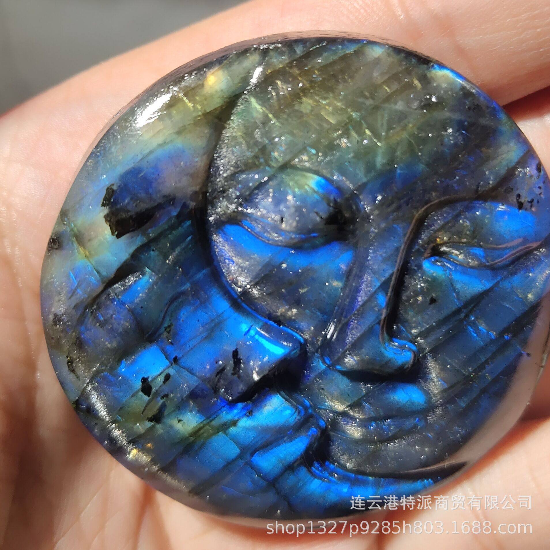 Labradorite Sun Moon Carving