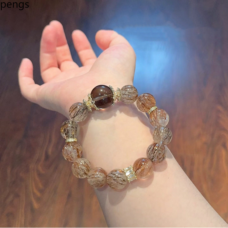 Single-Strand Round Bead Minimalist Smoky Quartz Bracelet