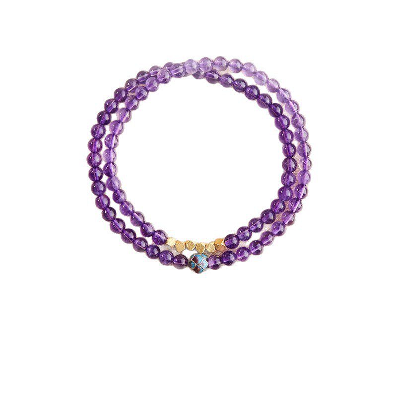 Double-Wrap Luxury Modern Chinese Amethyst Bracelet