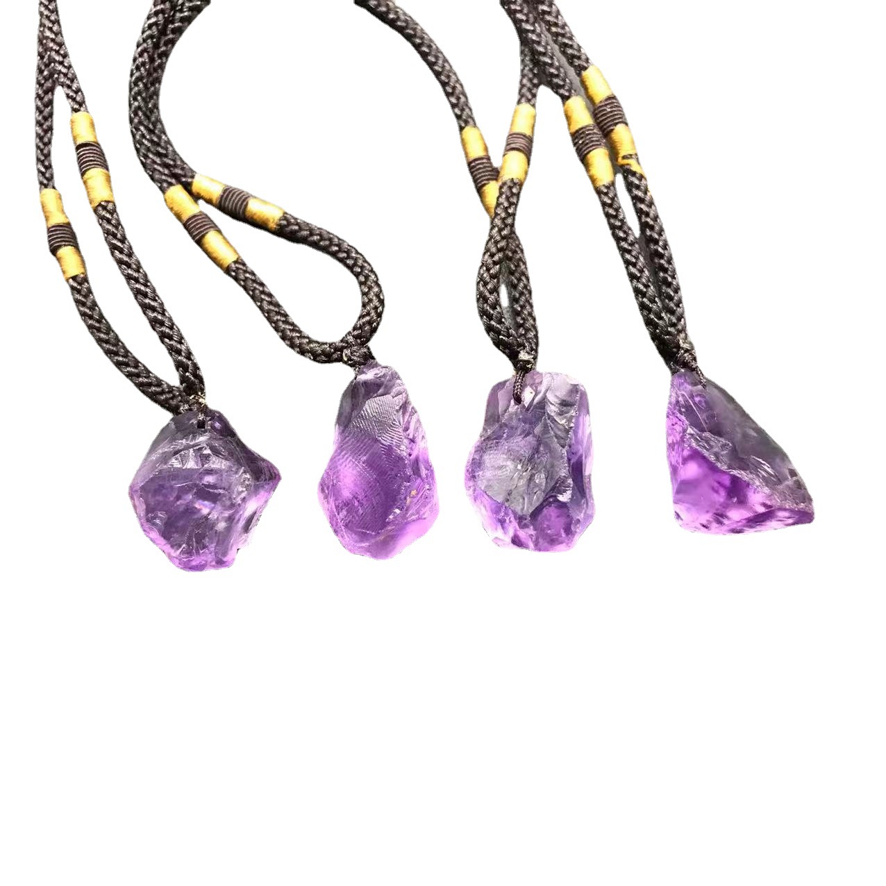 Natural Amethyst Energy Stone Pendant | Wealth Attraction, Evil Warding, Energy Healing, Fashion Accessory