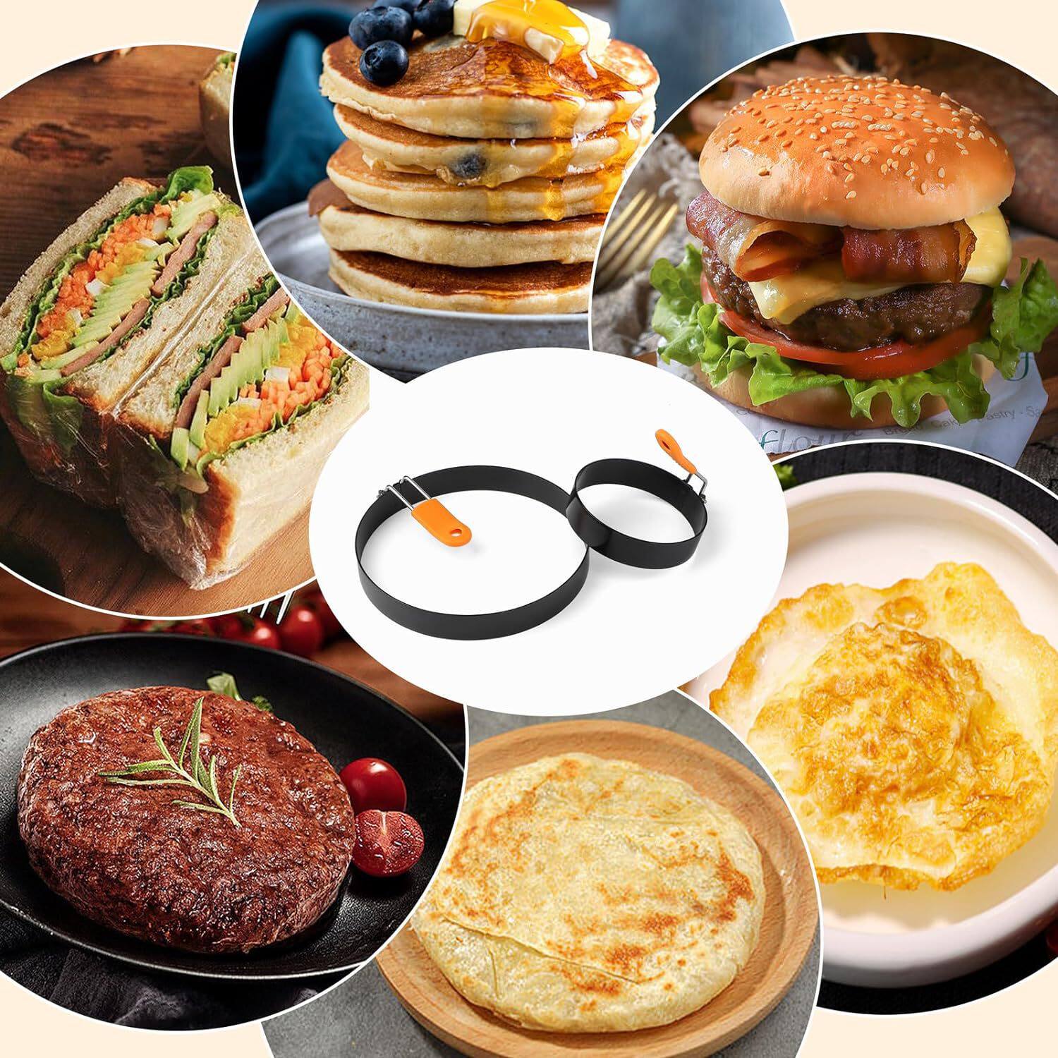 现货不锈钢鸡蛋圈圆形不粘煎蛋器不烫手煎蛋模具套不沾厨房小工具