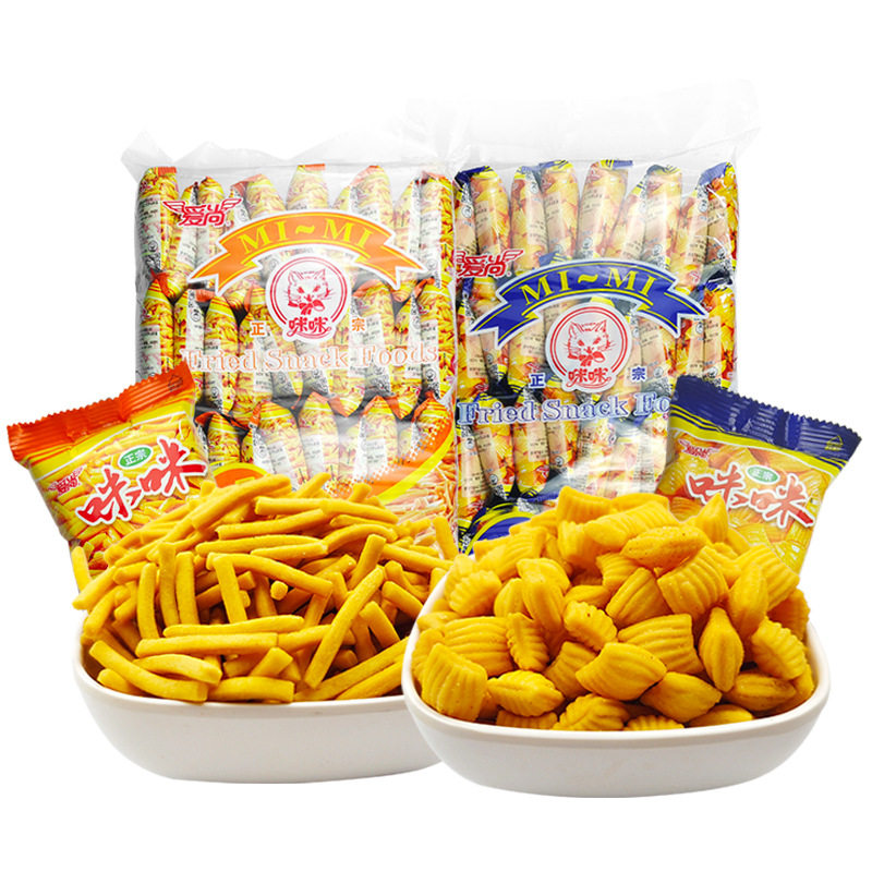 咪咪虾条虾片童年零食大礼包整箱怀旧小零食批发膨化食品休闲混批