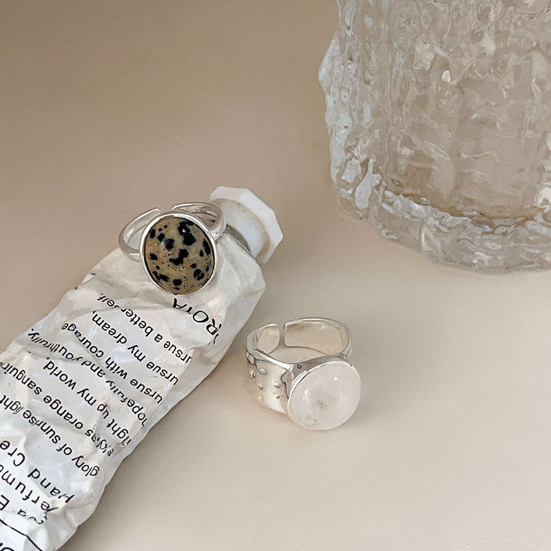 White Crystal Oval Ring