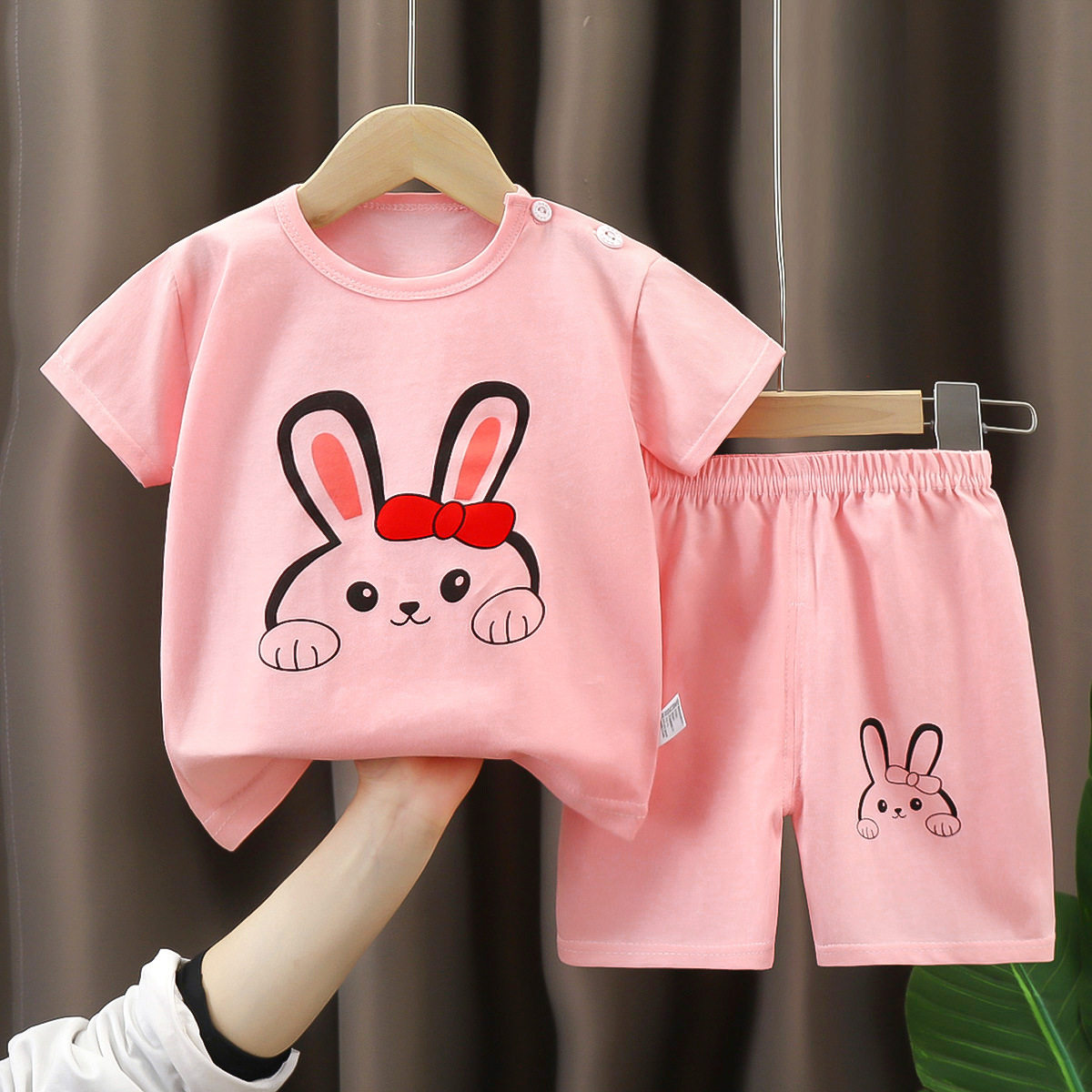 儿童短袖套装纯棉宝宝t恤短裤男童衣服女童夏装童装中小童婴童