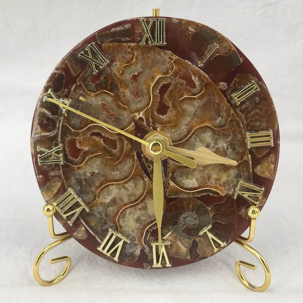 Aurora Timekeeper — Natural Labradorite Crystal Clock