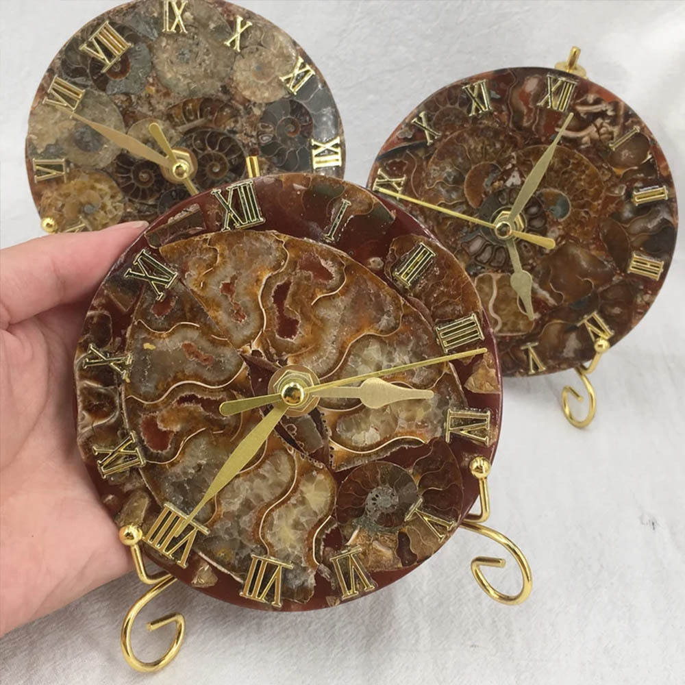 Aurora Timekeeper — Natural Labradorite Crystal Clock