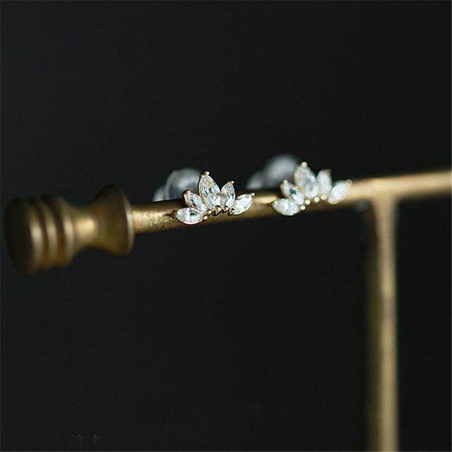 9K金 羽叶花瓣耳钉
