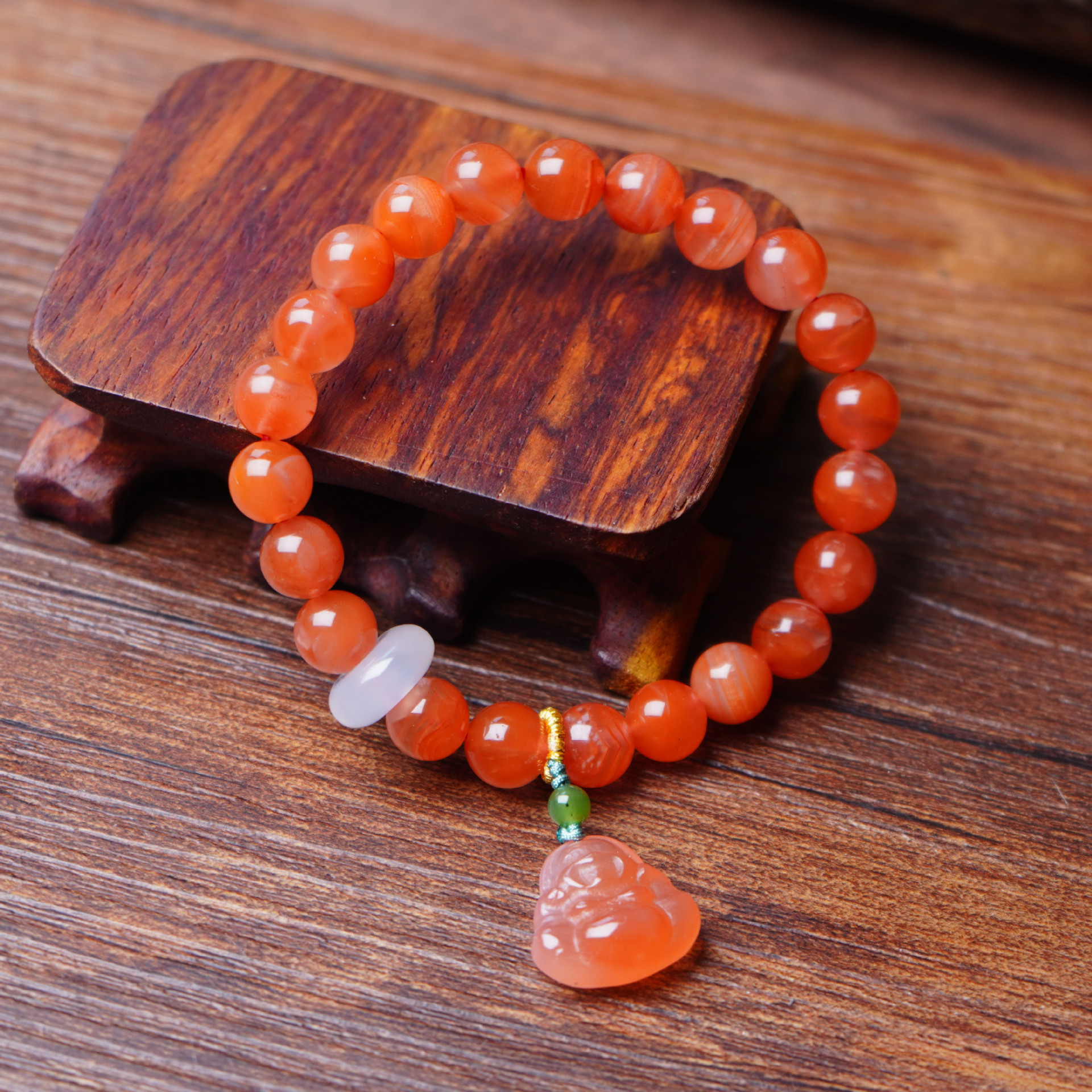 Natural Red Agate Bracelet Guardian | Wealth Attraction, Evil Warding, and Peace Protection Energy Crystal Bracelet
