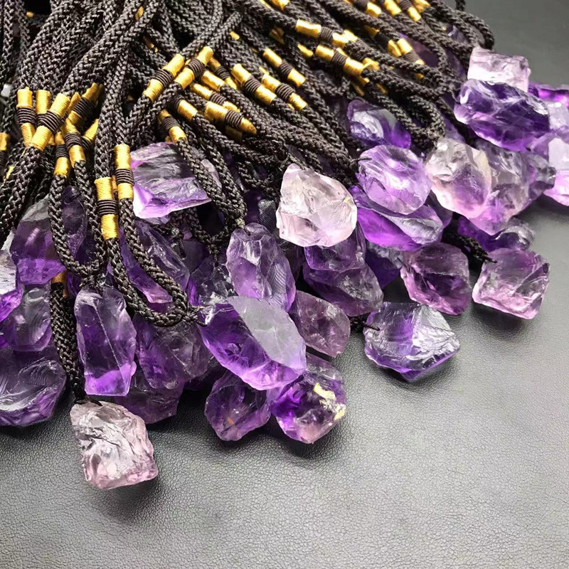 Natural Amethyst Energy Stone Pendant | Wealth Attraction, Evil Warding, Energy Healing, Fashion Accessory