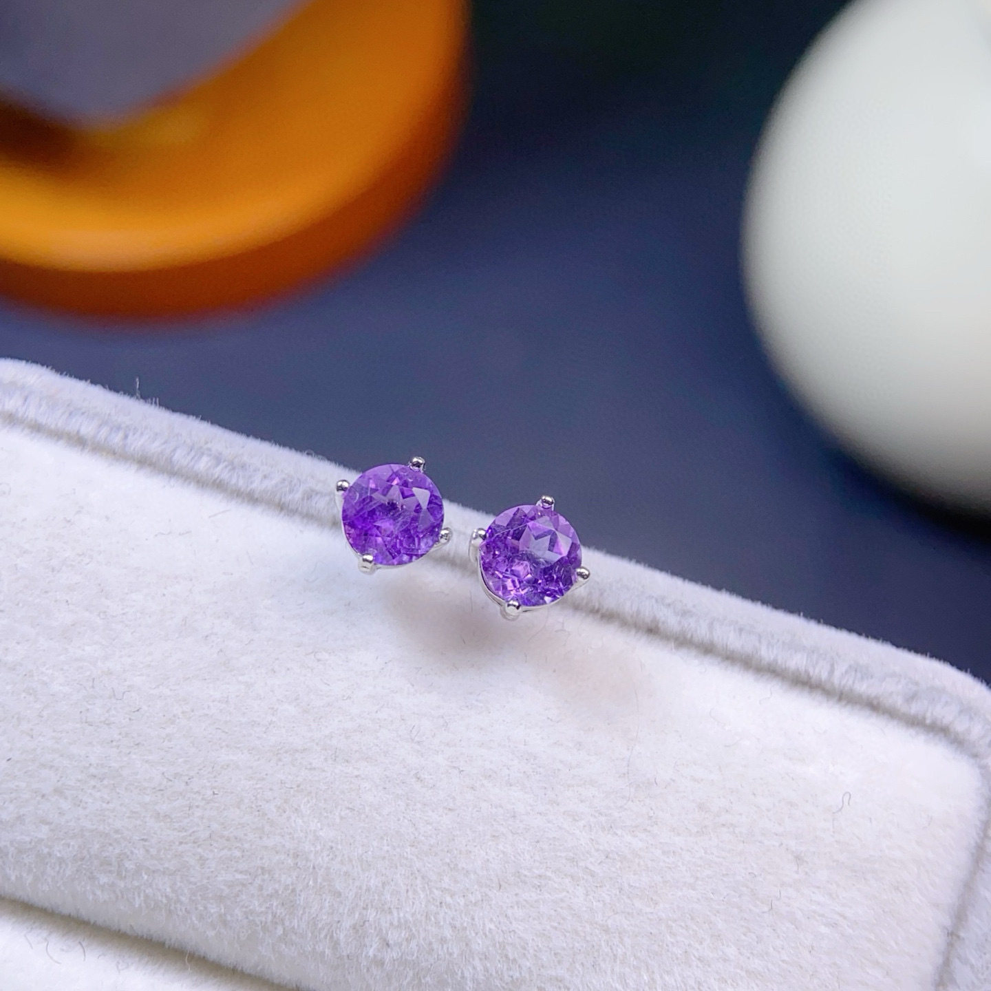 Amethyst Stud Earrings