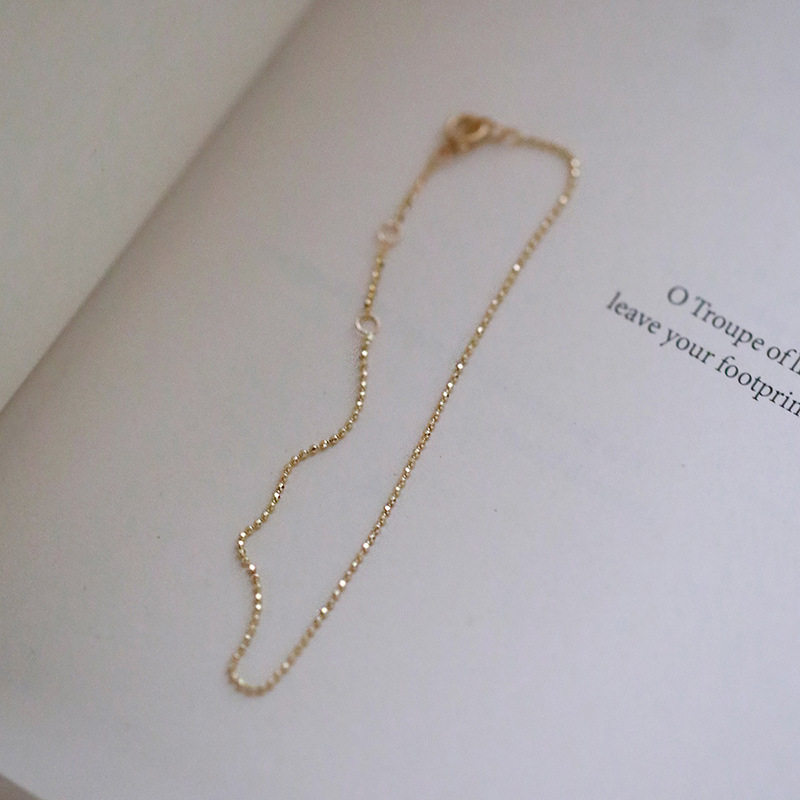 14K gold Faceted round bead bracelet Adjustable