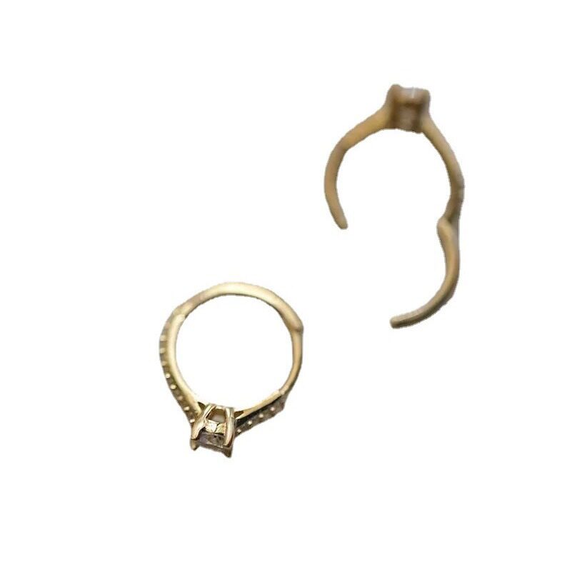 9K gold precision square diamond ear buckles