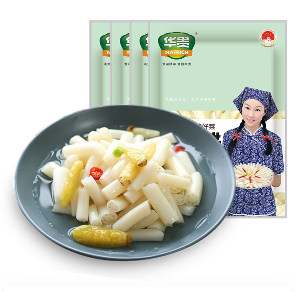 400g of luxurious pickled lotus root strips, Honghu Rural pickled pepper lotus root section Pickles, sharp and spicy kimchi