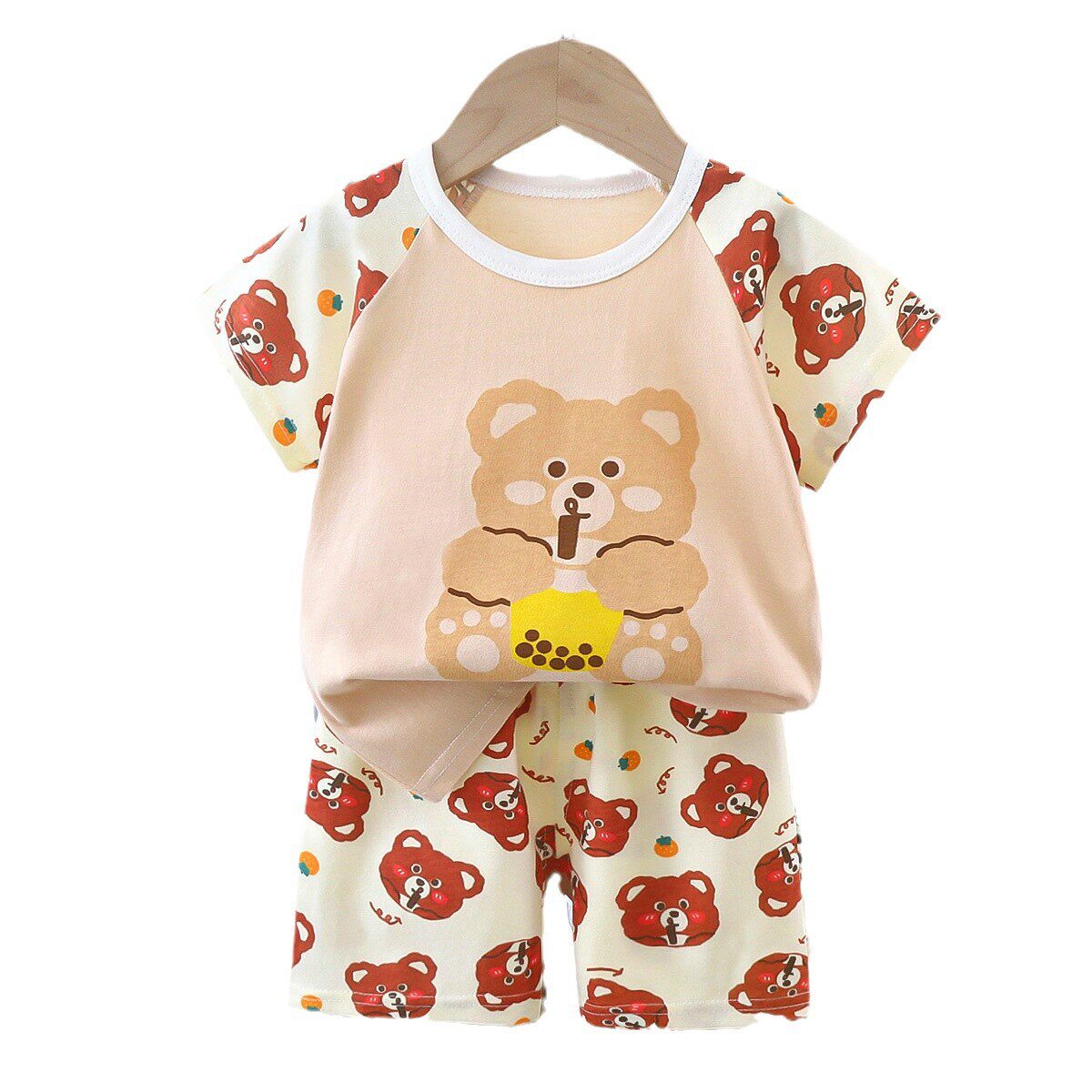 儿童短袖套装纯棉宝宝t恤短裤男童衣服女童夏装童装中小童婴童
