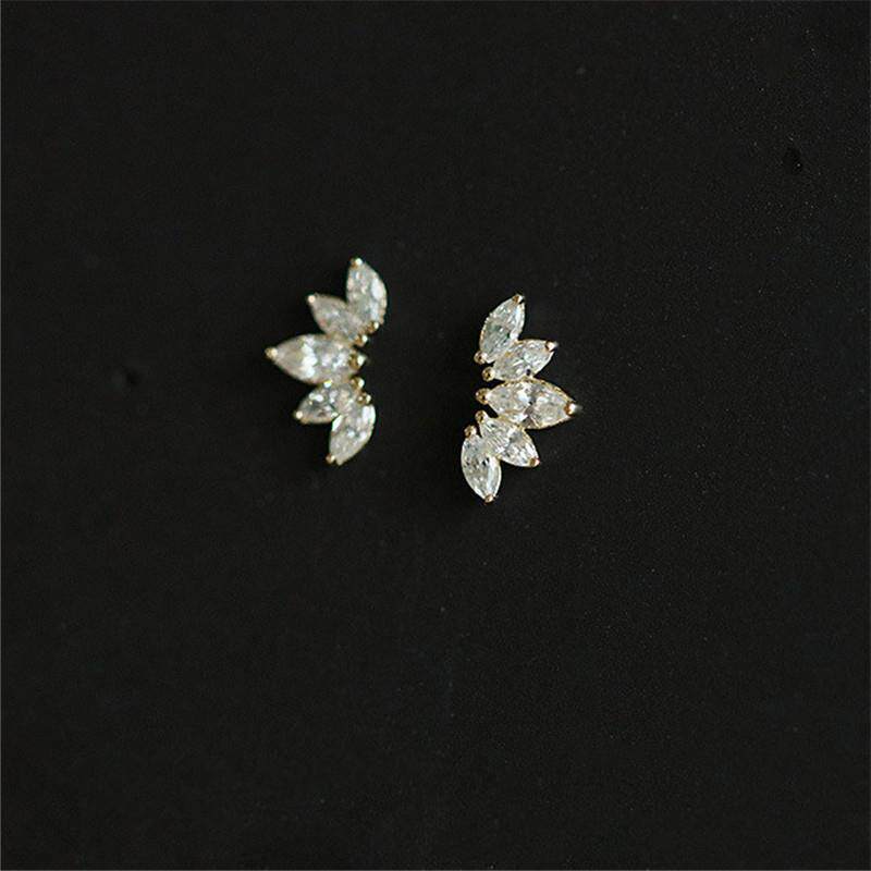 9K金 羽叶花瓣耳钉