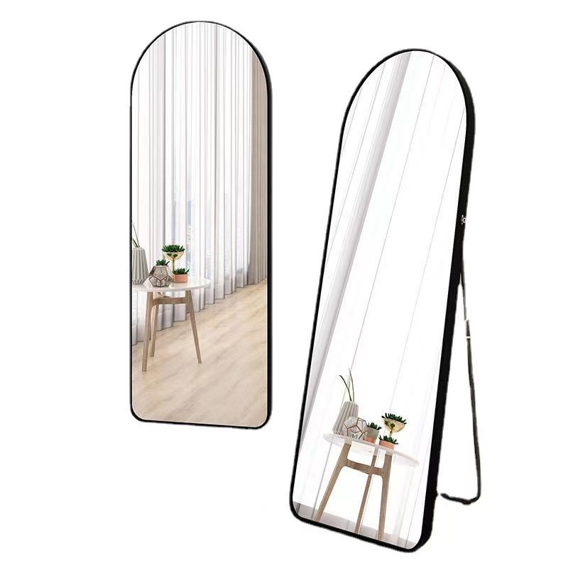 全身穿衣镜家用落地镜轻奢铝合金玄关卧室拱形镜壁挂甄选