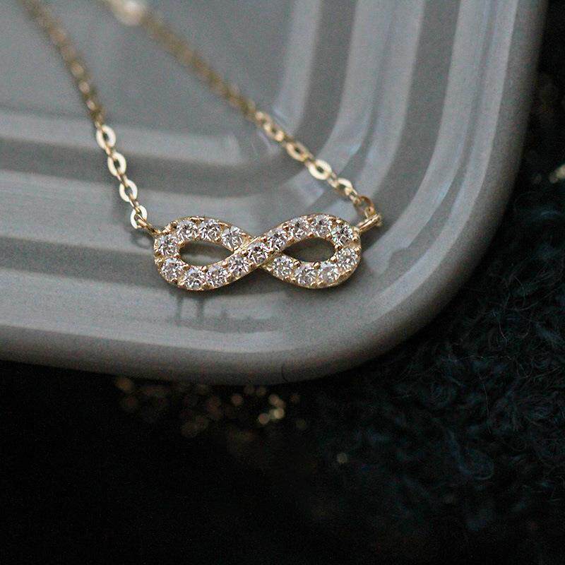 14K gold 8-shaped infinite love necklace